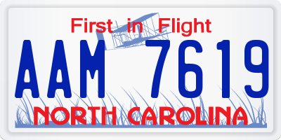 NC license plate AAM7619