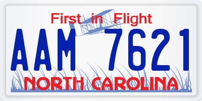 NC license plate AAM7621