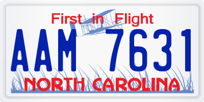 NC license plate AAM7631