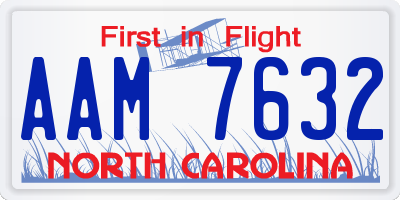 NC license plate AAM7632