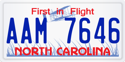 NC license plate AAM7646