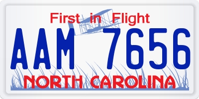NC license plate AAM7656