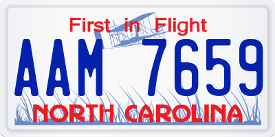 NC license plate AAM7659