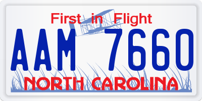 NC license plate AAM7660