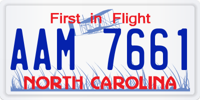 NC license plate AAM7661