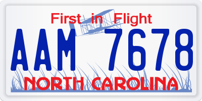 NC license plate AAM7678