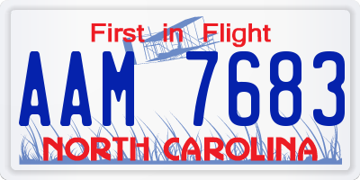 NC license plate AAM7683