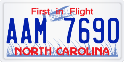 NC license plate AAM7690