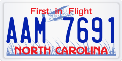 NC license plate AAM7691