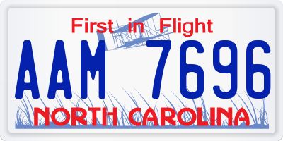 NC license plate AAM7696