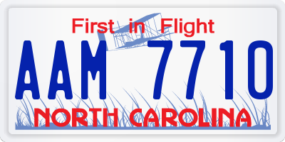 NC license plate AAM7710