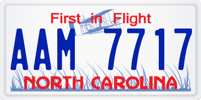 NC license plate AAM7717