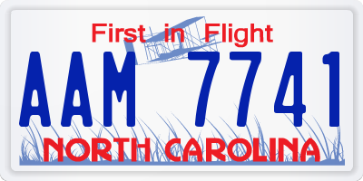 NC license plate AAM7741