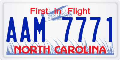 NC license plate AAM7771