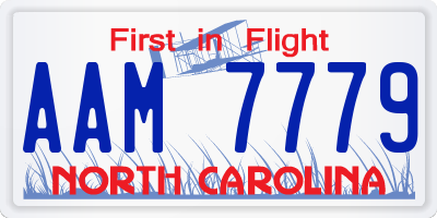 NC license plate AAM7779