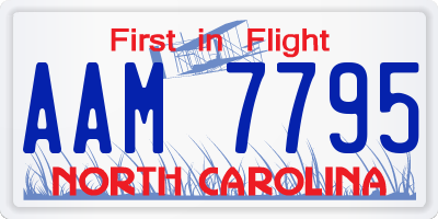 NC license plate AAM7795