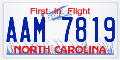 NC license plate AAM7819