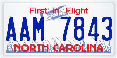 NC license plate AAM7843