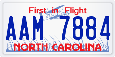 NC license plate AAM7884
