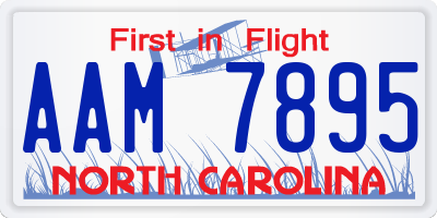 NC license plate AAM7895