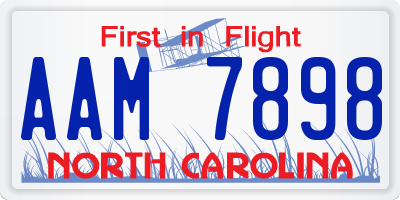 NC license plate AAM7898