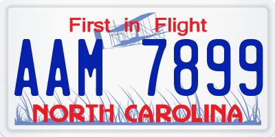 NC license plate AAM7899