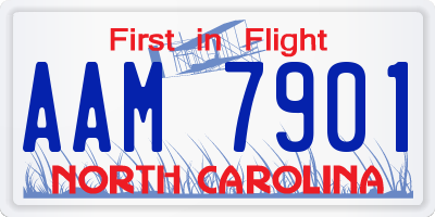 NC license plate AAM7901