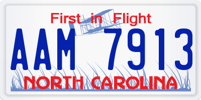 NC license plate AAM7913