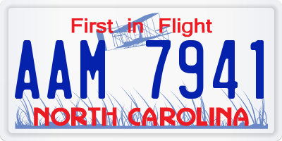 NC license plate AAM7941