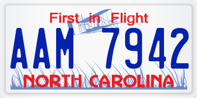 NC license plate AAM7942