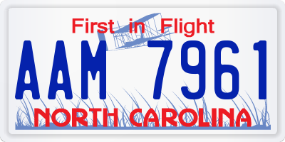 NC license plate AAM7961