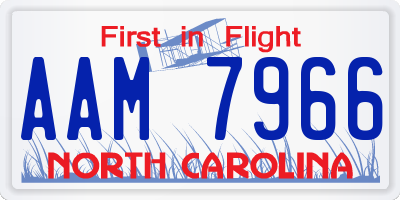 NC license plate AAM7966