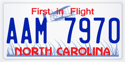 NC license plate AAM7970