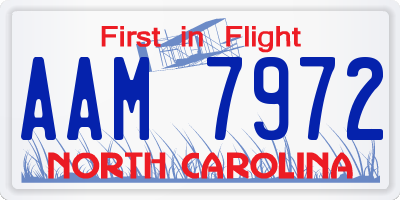 NC license plate AAM7972
