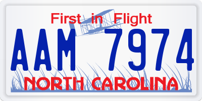 NC license plate AAM7974