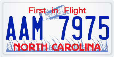 NC license plate AAM7975