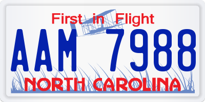 NC license plate AAM7988