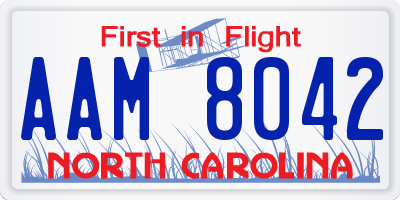 NC license plate AAM8042