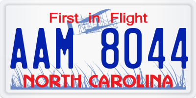 NC license plate AAM8044
