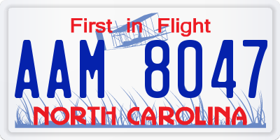 NC license plate AAM8047