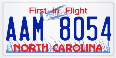 NC license plate AAM8054