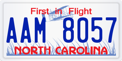 NC license plate AAM8057