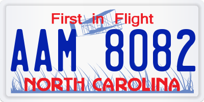 NC license plate AAM8082