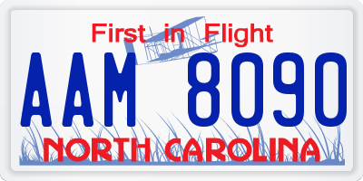 NC license plate AAM8090