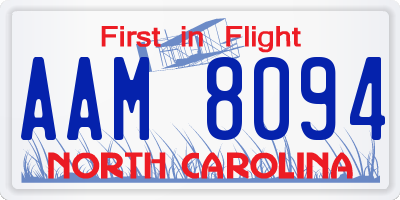 NC license plate AAM8094
