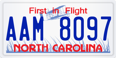NC license plate AAM8097