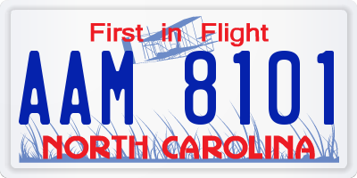 NC license plate AAM8101