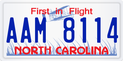 NC license plate AAM8114