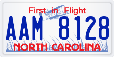 NC license plate AAM8128