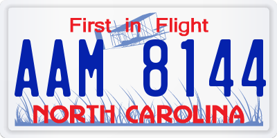 NC license plate AAM8144